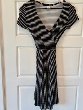 Black and White Striped Mini Dress